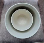 2 Hema crème ribbel bloempotten, Ophalen, Gebruikt