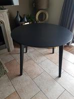 Zwarte ronde eettafel met houtstructuur (moet weg!!), Ophalen, Rond, Zo goed als nieuw, 100 tot 150 cm