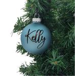 Kerstbal met naam turquoise, Kadoootje Kado&Deco, Nieuw, Ophalen of Verzenden, 5306AX