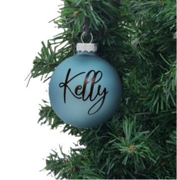  Kerstbal met naam turquoise beschikbaar voor biedingen