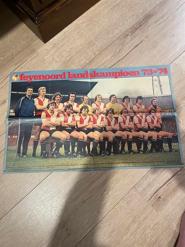 Feyenoord Landskampioen 1973-1974 Poster, Verzamelen, Sportartikelen en Voetbal, Ophalen of Verzenden, Gebruikt, Feyenoord, Poster, Plaatje of Sticker