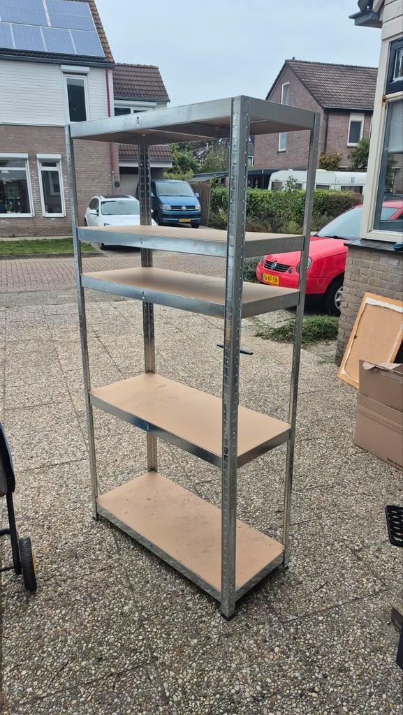 Metalen Stellingkast met 5 Planken, Huis en Inrichting, Kasten | Stellingkasten, Gebruikt, Ophalen