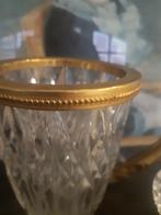 Antieke kristallen vaas met bronzen rand, Antiek en Kunst, Antiek | Woonaccessoires, Ophalen of Verzenden