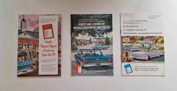 3 foldertjes Ford 1959, 1960 en 1961 beschikbaar voor biedingen