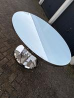 Ronde eetkamer tafel met glazen melkglas glasplaat nieuw, Ophalen of Verzenden, Nieuw