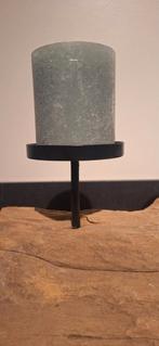 Industriële Kandelaar op hout, Huis en Inrichting, Lampen | Lampenkappen, Ophalen, Zo goed als nieuw, Rechthoekig, Minder dan 25 cm