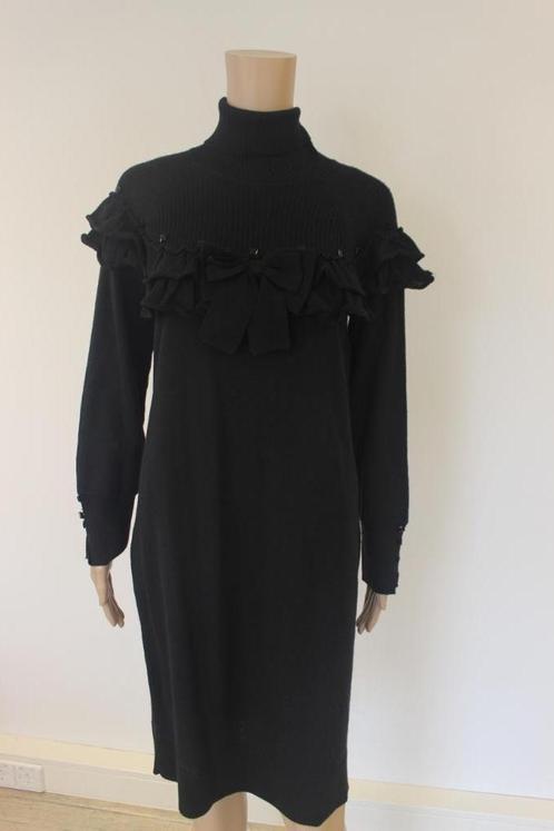 Leo Guy zwarte jurk maat 5 (maat 44), Kleding | Dames, Jurken, Zo goed als nieuw, Maat 42/44 (L), Zwart, Onder de knie, Ophalen of Verzenden
