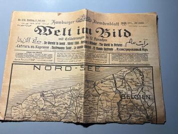 1918 WW1 Hamburger Fremdenblatt Weltim Bild 17/07/1918