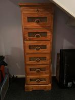 Teak houten laden kastje., Huis en Inrichting, Kasten | Ladekasten, Ophalen, 5 laden of meer, Teakhout, 50 tot 100 cm