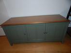 TV Stand Cabinet with 3 Doors & Shelfs Grey/Green, Ophalen, 100 tot 150 cm, Eikenhout, Zo goed als nieuw