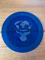 Millennium Blauw glazen decoratief bord Jubileum A.D. 2000, Ophalen of Verzenden