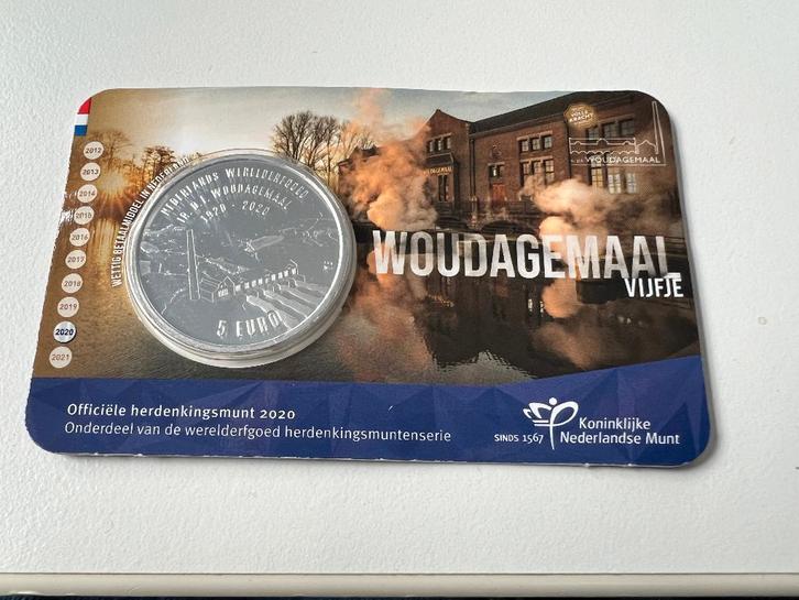 Munt Woudagemaal 5 euro UNC Coincard 2020 NIEUW!, Postzegels en Munten, Munten | Nederland, Losse munt, Euro's, Koningin Beatrix