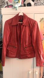 Rood leren arma jas gevoerd, maat m, Kleding | Dames, Jassen | Winter, Ophalen of Verzenden, Zo goed als nieuw, Maat 38/40 (M)