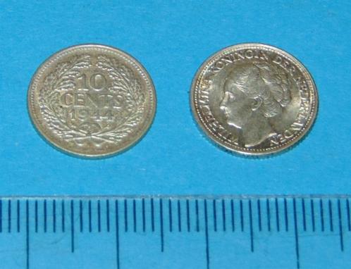 Nederland - dubbeltje 1944P - zilver, Postzegels en Munten, Munten | Nederland, Losse munt, 10 cent, Koningin Wilhelmina, Zilver
