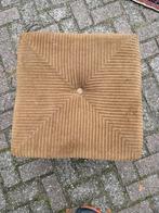 Ribstof Poef / Voetenbank, Ophalen, Gebruikt, Vierkant, Stof