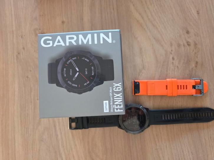 Garmin Fenix 6x Sapphire 51mm, Sieraden, Tassen en Uiterlijk, Sporthorloges, Gebruikt, Android, Zwart, Ophalen of Verzenden
