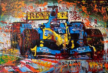 Alex L- Formule 1- Alonso- Handgeschilderd (100%) beschikbaar voor biedingen