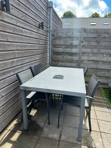 Complete tuintafelset grijs beschikbaar voor biedingen