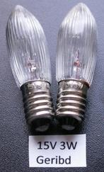5 Kerst lampjes wit geribd 15V 3w voor kerstverlichting, Ophalen of Verzenden, Nieuw