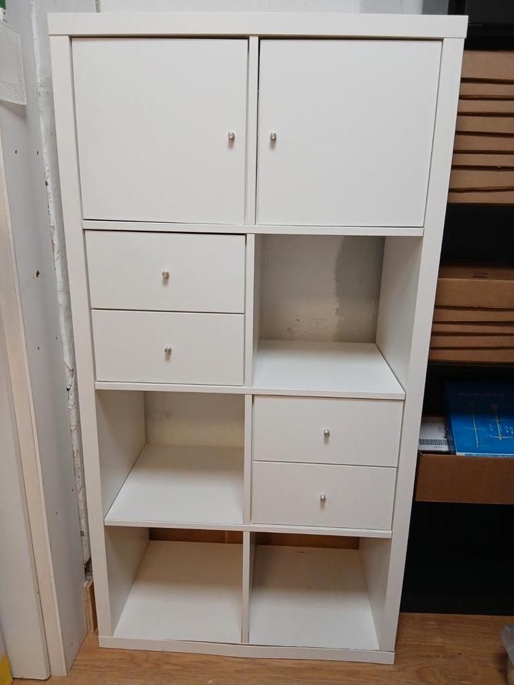 Ikea Kallax 8-vaks kast met lades en deurtjes, Huis en Inrichting, Kasten | Overige, Gebruikt, Ophalen