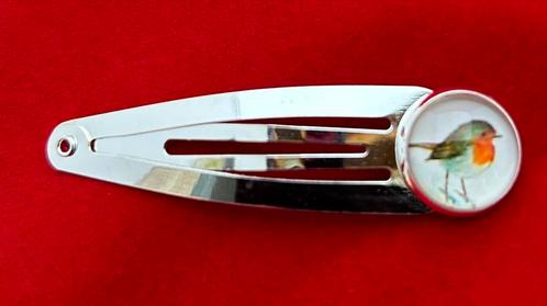 Haarclip met roodborstje, Sieraden, Tassen en Uiterlijk, Overige Accessoires, Zo goed als nieuw, Ophalen of Verzenden