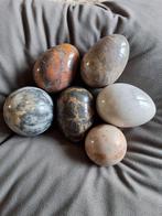 Set 6 decoratieve stenen eieren/bollen natuur steen vintage, Antiek en Kunst, Curiosa en Brocante, Ophalen of Verzenden