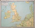 Antieke/vintage schoolplaat van Ierland en Groot Brittannië., Ophalen, Aardrijkskunde