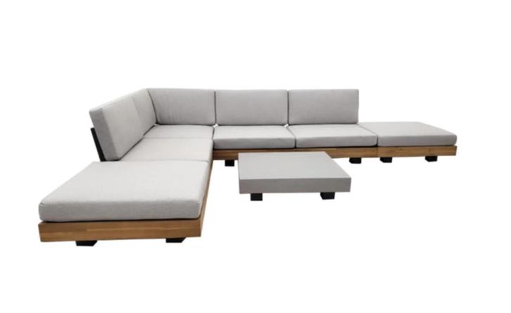 Hoek Loungeset Los Angeles | 7-delig | Stone Grey | Acacia |, Tuin en Terras, Tuinsets en Loungesets, Nieuw, Loungeset, Hout, Bank