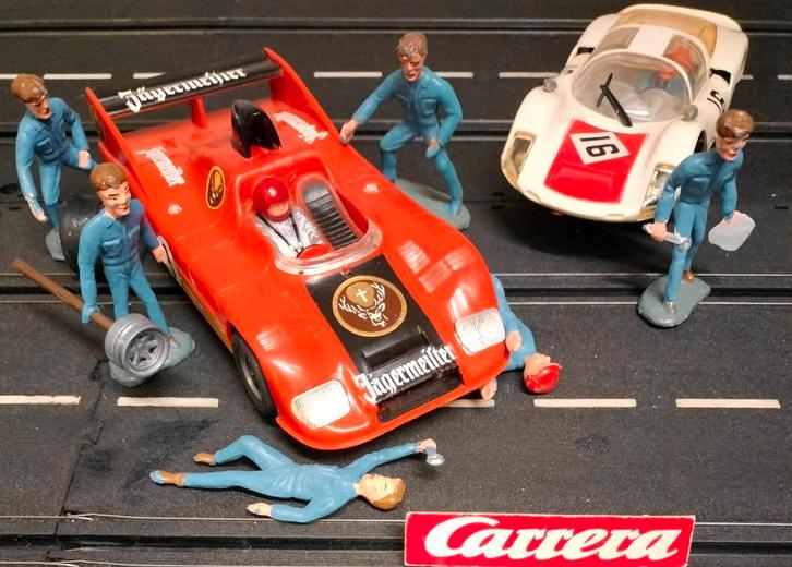 Carrera scenery figuren monteur circuit figuren wit of blauw, Kinderen en Baby's, Speelgoed | Racebanen, Elektrisch, Carrera, Ophalen of Verzenden