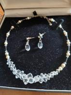Swarovski ketting met oorstekers, Sieraden, Tassen en Uiterlijk, Kettingen, Ophalen of Verzenden, Zo goed als nieuw, Zilver, Overige materialen