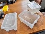 3 Ikea opbergbakken waarvan 2 met deksel, Huis en Inrichting, Gebruikt, Minder dan 50 cm, Ophalen of Verzenden, Minder dan 50 cm