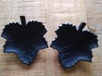 2 leuke zwarte gietijzeren bladeren [12x12cm], Woondecoratie, Ophalen of Verzenden, Zo goed als nieuw