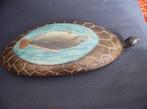 SCHILDPAD RUGSCHILD, HOUT, BESCILDERD MET VIS, Antiek en Kunst, Ophalen of Verzenden
