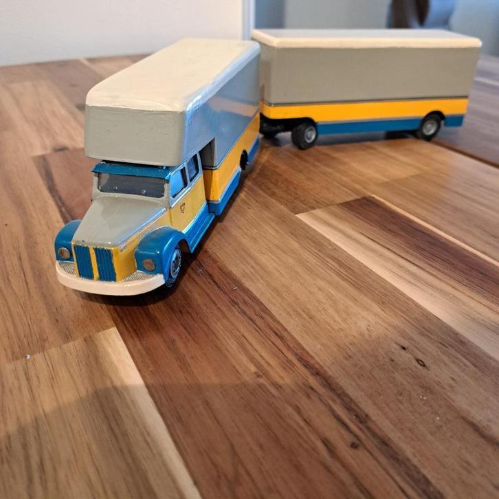 SCANIA VABIS TEKNO DENMARK  VERHUISWAGEN Mw & Hanger ., Hobby en Vrije tijd, Modelauto's | 1:50, Zo goed als nieuw, Bus of Vrachtwagen