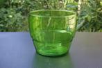 Vintage retro vaas van groen glas, Antiek en Kunst, Ophalen of Verzenden