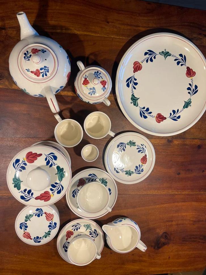 Grote Boerenbont Servies Collectie - 4 Kratten!, Antiek en Kunst, Antiek | Servies compleet, Ophalen