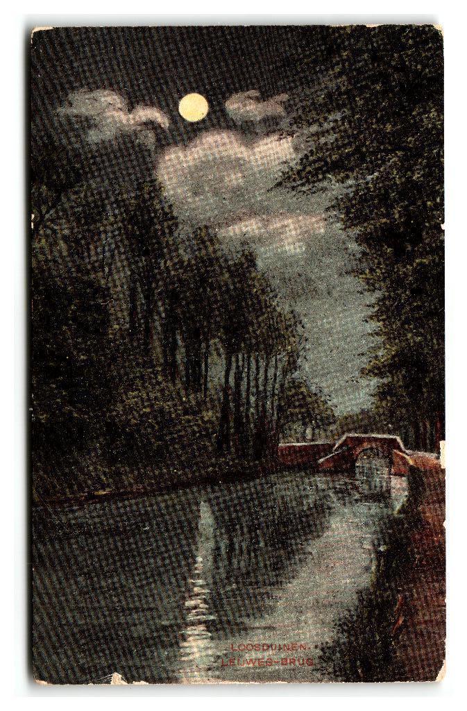 Loosduinen, Leijweg-Brug, Verzamelen, Ansichtkaarten | Nederland, Gelopen, Zuid-Holland, 1920 tot 1940, Ophalen of Verzenden