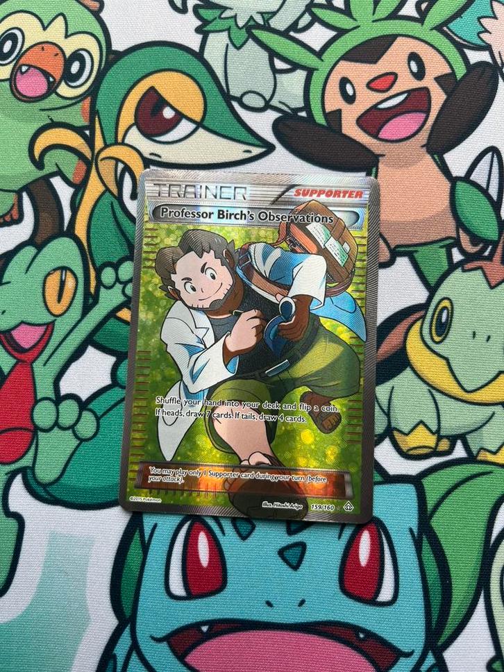 Professor Birch’s Observations 159/160, Hobby en Vrije tijd, Verzamelkaartspellen | Pokémon, Zo goed als nieuw, Losse kaart, Foil