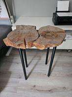 Boomstam planten/bijzet tafel, Ophalen, Minder dan 55 cm, Rond, Zo goed als nieuw