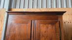 Franse kersenhouten linnenkast met messing slotplaten, Ophalen