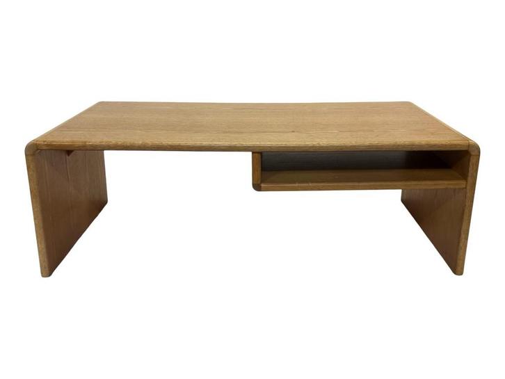 Vintage minimalistische eikenhouten salontafel 80's design, Huis en Inrichting, Tafels | Salontafels, Gebruikt, Minder dan 50 cm