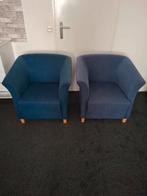 Fauteuils 2x blauwe stof verschillend 20 euro per stuk, Huis en Inrichting, Fauteuils, Ophalen, Minder dan 75 cm, Zo goed als nieuw