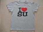 Grijs gemeleerd shirt tekst I love SU (Suriname) mt 146 152, I LOVE SU, Jongen of Meisje, Ophalen of Verzenden, Zo goed als nieuw