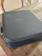 Brocante donker blauw koffertje, Ophalen of Verzenden