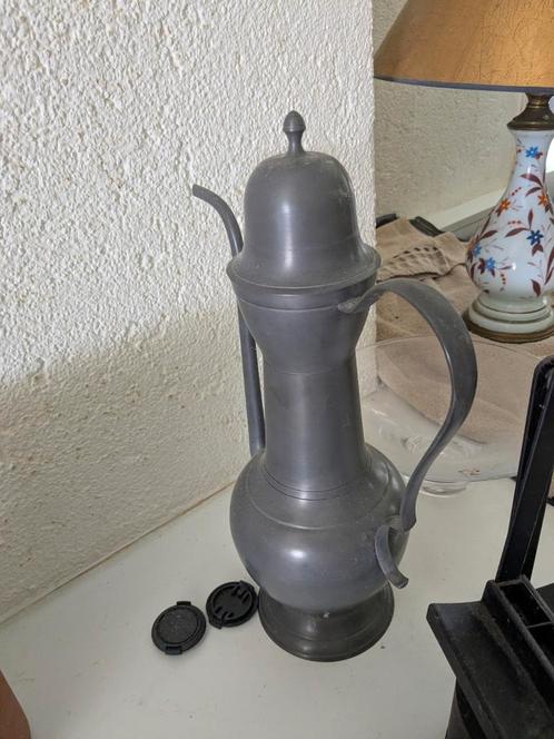Antieke Tinnen Kan met Deksel, Antiek en Kunst, Antiek | Tin, Ophalen of Verzenden