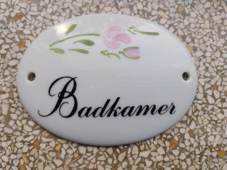 Vintage Badkamer Deurbordje, Huis en Inrichting, Deurbellen, Nieuw, Ophalen of Verzenden