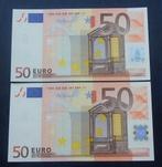 2x 50 euro 2002 nummers opvolgend (belgie) print TO36D4, Postzegels en Munten, Bankbiljetten | Europa | Eurobiljetten, Ophalen of Verzenden