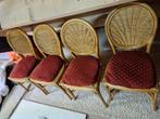 Eetkamerstoelen 6x, Huis en Inrichting, Stoelen, Ophalen, Gebruikt, Bruin, Riet of Rotan
