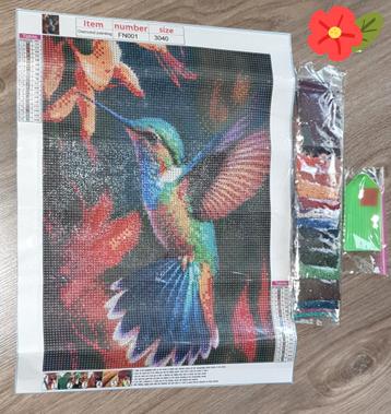 Diamond Painting Kolibrie Ronde Steentjes 30x40  beschikbaar voor biedingen