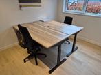 Kantoor inrichting (bureaus, ladekast, bureau stoelen), Ophalen, In hoogte verstelbaar, Zo goed als nieuw, Bureau